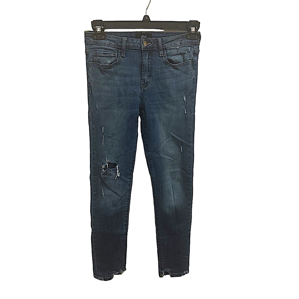 VERVET by FLY MONKEY Blue Ankle Skinny Distressed Jeans Size 28